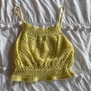 Urban outfitters knit light yellow crop top